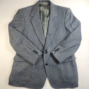 VTG Tweed Blazer 44R Cambridge Classics Sport Coat Herringbone Jacket Mervyns